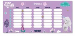  Cute Animals: Unikornis mintás egylapos órarend