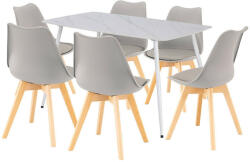 Ravena 6+1 étkező garnitúra fehér-szürke - pepita - 84 290 Ft