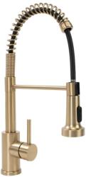 Rea REA-B4821 - COLIN mosogató csaptelep kihúzható zuhanyfejjel, 42, 5 cm, szálcsiszolt arany REA-B4821 (RE0055)