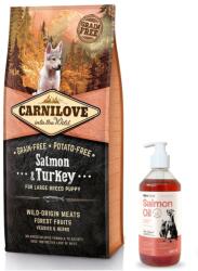 CARNILOVE Carnilove Salmon & Turkey for Large Breed Puppy 12kg + Lab V kutya- és macskaolaj 500ml
