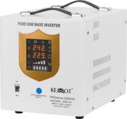 Kemot UPS Prosinus-2000/24 Tiszta Szinusz Hullámú Inverter 24V 230V 2000VA/1400W Töltési Funkcióval (URZ3428) (URZ3428)