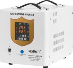 Kemot UPS Prosinus-2600/24 Tiszta Szinusz Hullámú Inverter 24V 230V 2600VA/1800W Töltési Funkcióval (URZ3429) (URZ3429)