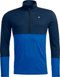 ORTOVOX 185 Rock'N'Wool Zip Neck férfi funkcionális pulóver L / kék/világoskék