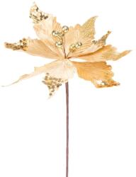MagicHome Vianoce Virág MagicHome, Karácsonyi Mikulásvirág, arany, szár, 46 cm, virágméret: 30 cm