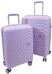 Touareg négykerekű kör bordás, polipropilén S, M halványlila bőrönd szett-TG8002-2db - taskaweb