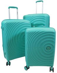 Touareg négykerekű kör bordás, polipropilén zöld bőrönd szett-TG8002-3db - taskaweb