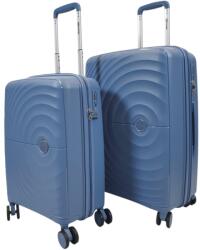 Touareg négykerekű kör bordás, polipropilén S, M szürkéskék bőrönd szett-TG8002-2db - taskaweb
