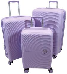Touareg négykerekű kör bordás, polipropilén halványlila bőrönd szett-TG8002-3db - taskaweb