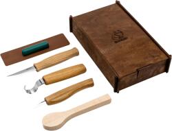 BeaverCraft Set de sculptură linguri Beavercraft în cutie cadou specială (3 cuțite + accesorii + lingură) S13BOX