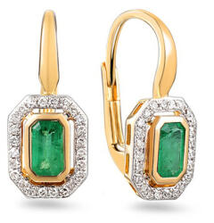 Heratis Forever Briliáns fülbevaló 0, 160 ct smaragddal IZBR086NHR