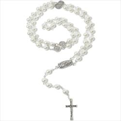 HARAHU ES-38826 Rózsafüzér nyakék - Fehér KP38826