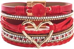 HARAHU AG-38808 Heart karkötő - Piros / Arany KP38808