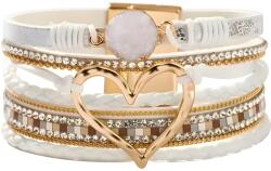 HARAHU Brățară AG-38812 Heart - Albă / Aurie KP38812