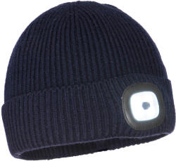 Portwest B033 - Téli sapka, újratölthető LED lámpával - Tengerészkék - - (B033NAR)