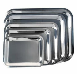  Tálca szögletes rozsdamentes acél krómozott 35 x 28 cm (1605SIS003) - papir-bolt