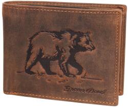 GreenDeed medve mintás barna férfi bőr pénztárca (MDP1021 BROWN)