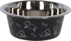 Kerbl Rozsdamentes acél tál - fekete, 900 ml