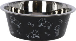 Kerbl Rozsdamentes acél tál - fekete, 1800 ml