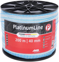 Kerbl PlatinumLine szalag - fehér/kék, 40 mm, 200 m, 6x0, 2 Niro, 4x0, 25 Cu