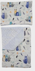 Vaganza 2 részes Bébi ágyneműgarnitúra 70x90 - Kék cicás-Kék wellsoft (5999120540372)