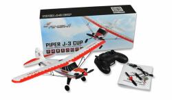 AMEWI Piper J-3 Cup piros/fehér, 3CH RTF, Gyro, Mode 2 rc repülőgép