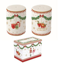 Easy Life Nuova R2S Porcelán só-borsszóró szett, 7cm, dobozban, Magie de Noel (1333MNOE)