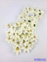  Mikulásvirág selyemvirág fej D6, 5cm - Fehér