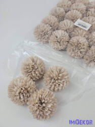  Krizantém selyemvirág fej D6, 5cm - Bézs