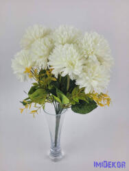  Krizantém 9 ágú selyem csokor 36cm - Krém