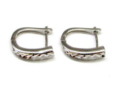 BORDÁZOTT ezüst fülbevaló - 14 mm (keskeny változat) (2025101103)