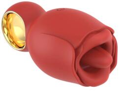 Guilty Toys Vibrator Tempting Lips, Vibrating, Licking, Silicon, USB, Rosu, 11.2 cm Vibrator