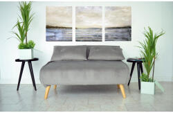  Canapea Extensibila 123x77x190 cm Catifea Light Grey (C111-782) Canapea