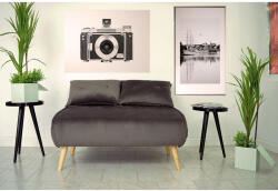  Canapea Extensibila 123x77x190 cm Catifea Dark Grey (C104-3526) Canapea