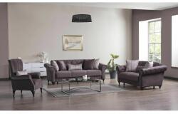  Set 3+2+1 Ibiza Lada Depozitare Tapitat Catifea Gri (C2586) Canapea