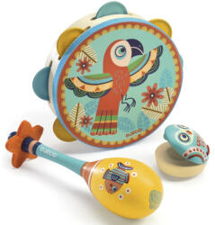 DJECO Játékhangszer készlet - Tambourine, maracas, castanet