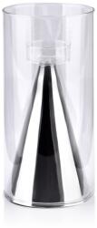 Mondex Rita Silver Üveg gyertyatartó, Üveg, 12x12x25 cm, Átlátszó/Ezüst (mondex_002JWH)