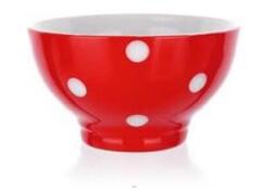BANQUET Müzlis tál 13 cm, piros pöttyös (12423)
