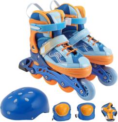 Action Desire Görkorcsolya szett, sisakkal, könyök/térd védő és hordtáskával, állítható, L méret (39-42), kék (SRTV0442.2)
