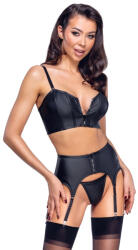 Cottelli Collection Corset Top Suspender Set Matte Look 2251450 Black XL