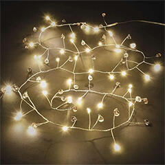 EMOS Elemes LED fényfüzér, átlátszó kavicsok (1.2m/40 LED) meleg fehér (DCGW16)