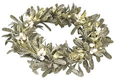 EMOS LED fagyöngy koszorú dekoráció, időzítős, elemről működő (35 cm) meleg fehér (DCTW28)