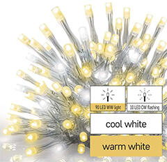 EMOS Standard sorolható fényfüzérhez: 2.5 méter, meleg és hideg fehér jégcsap fényfüzér - tápegység nélkül! (D1CN01)