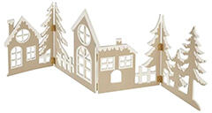 EMOS Világító karácsonyi falu, fa, elemről működő, 60 cm, meleg fehér, időzítővel (DCWW41)