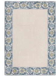 Flair Rugs Covor albastru-fildeș țesut manual din amestesc de lână 160x230 cm Myla Floral Frame - Flair Rugs Covor