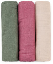 Petite&Mars PETITE&MARS Bambusz muszlin 3 részes pelenka szett Moussy Botanic Tones 68 x 68 cm