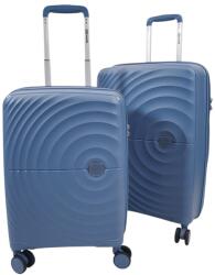 Touareg négykerekű kör bordás, polipropilén S, M szürkéskék bőrönd szett-TG8002-2db - minosegitaska