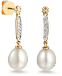 Heratis Forever Oriana gyöngy fülbevaló gyémánttal, sárga arany, 9K IZBR109HR