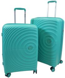 Touareg négykerekű kör bordás, polipropilén M, L zöld bőrönd szett-TG8002-2db - borond-aruhaz