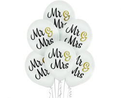  Esküvő Mr & Mrs léggömb, lufi 6 db-os 12 inch (30cm) (MLG003864) - kreativjatek