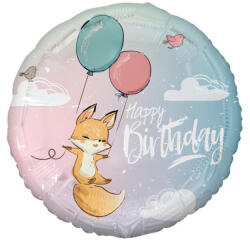 Boldog Születésnapot Róka Happy Birthday Fox Pastel fólia lufi 36 cm (MLG149364)